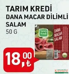 TARIM KREDİ DANA MACAR DİLİMLİ SALAM 50 G